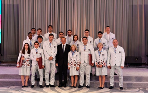 Azerbaijan President rewarding Gabala heroes